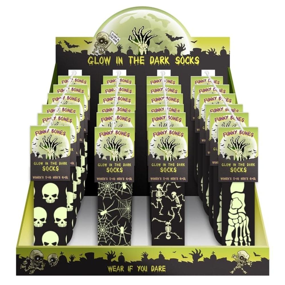 Meias que brilham no escuro FUNNY BONES, pacote com 1