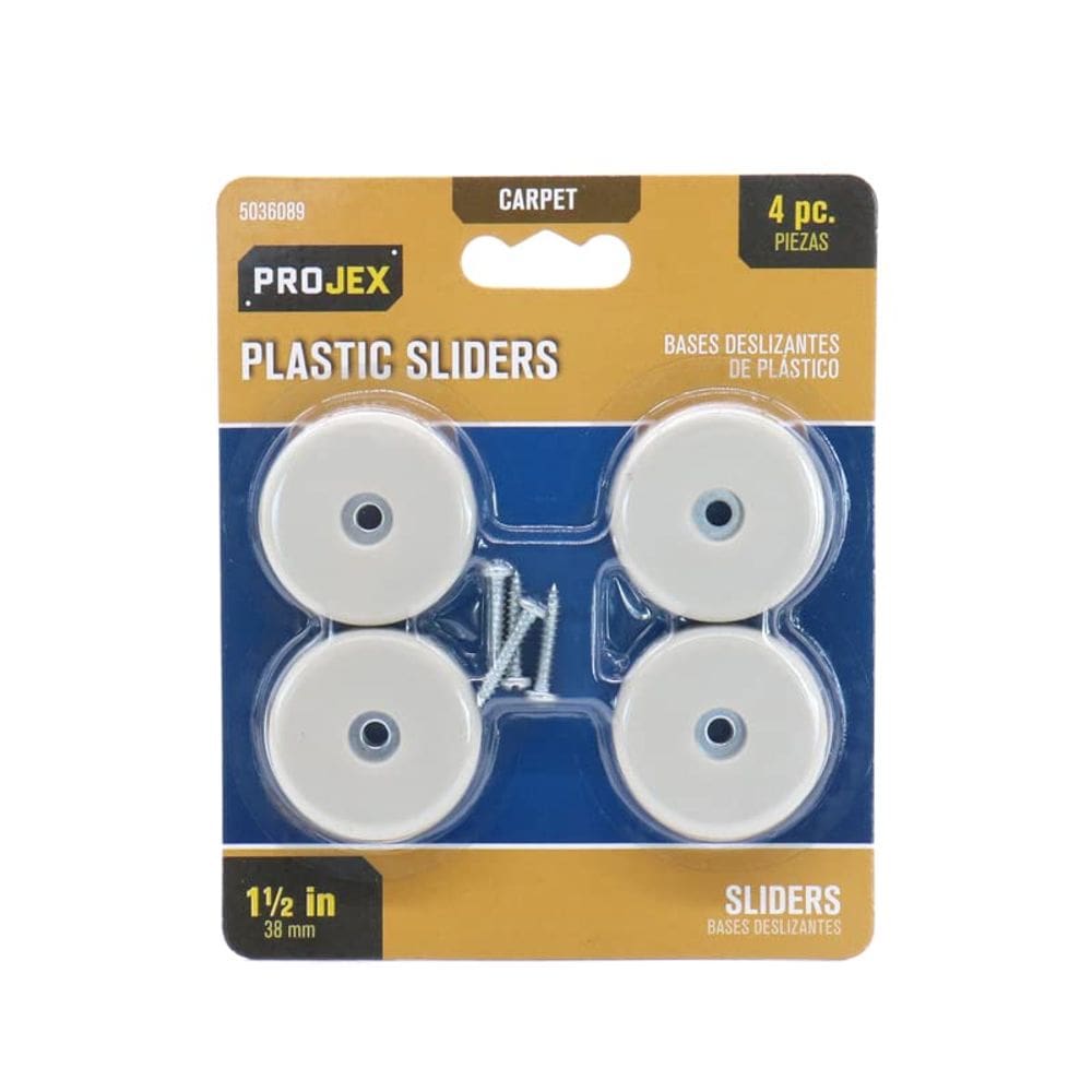 Cadeira Glide PROJEX 3,8 cm de plástico branco aparafusada, pacote com 4