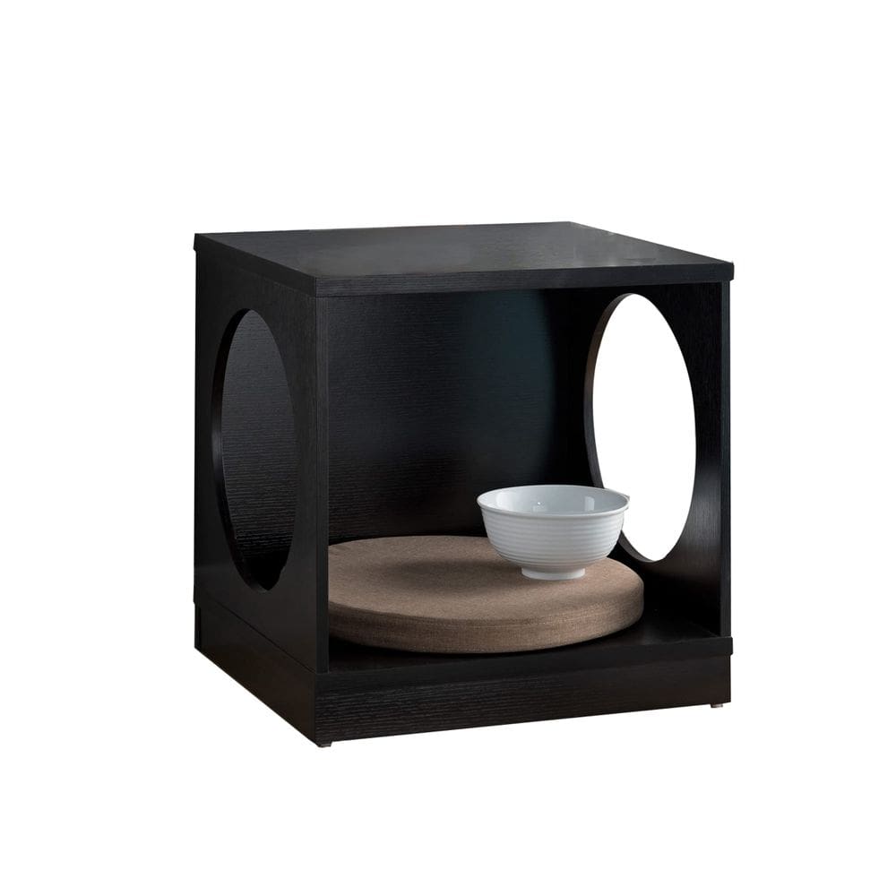 Mesa final de madeira Benzara para animais de estimação preta 51x56x56 cm