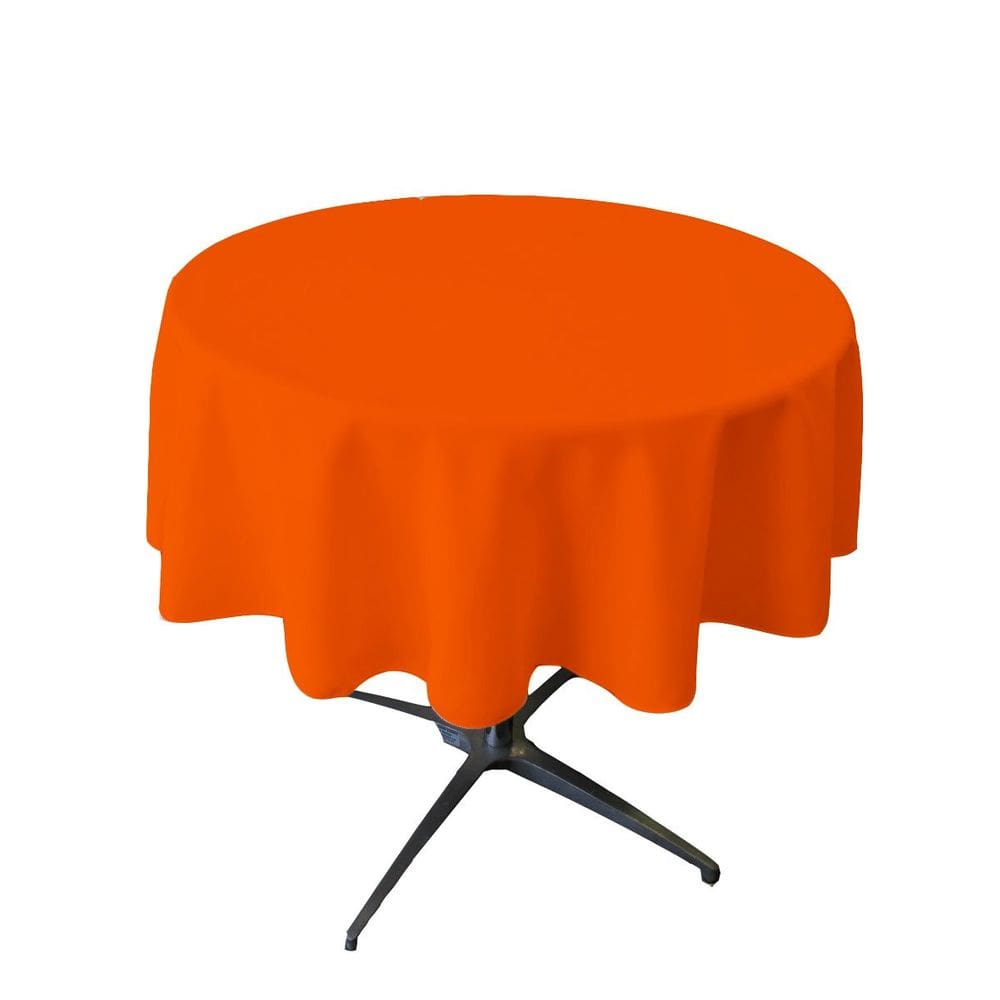 Toalha de mesa LA Linen Poliéster Poplin Redonda 130cm Laranja