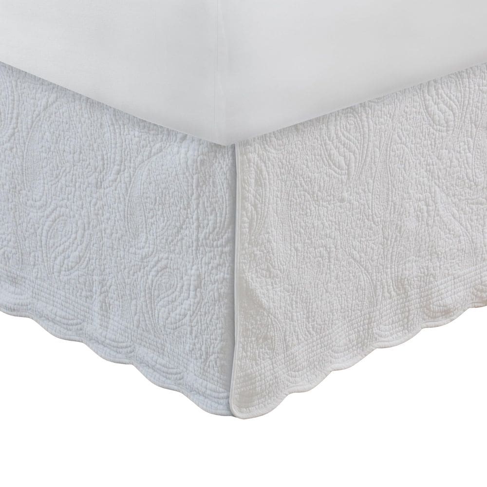 Saia de cama Benzara BM307085 Queen 46 cm de algodão acolchoado