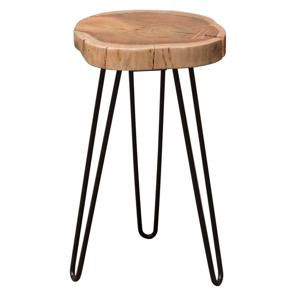 Mesa Benzara 23”, extremidade lateral, madeira de acácia natural, marrom