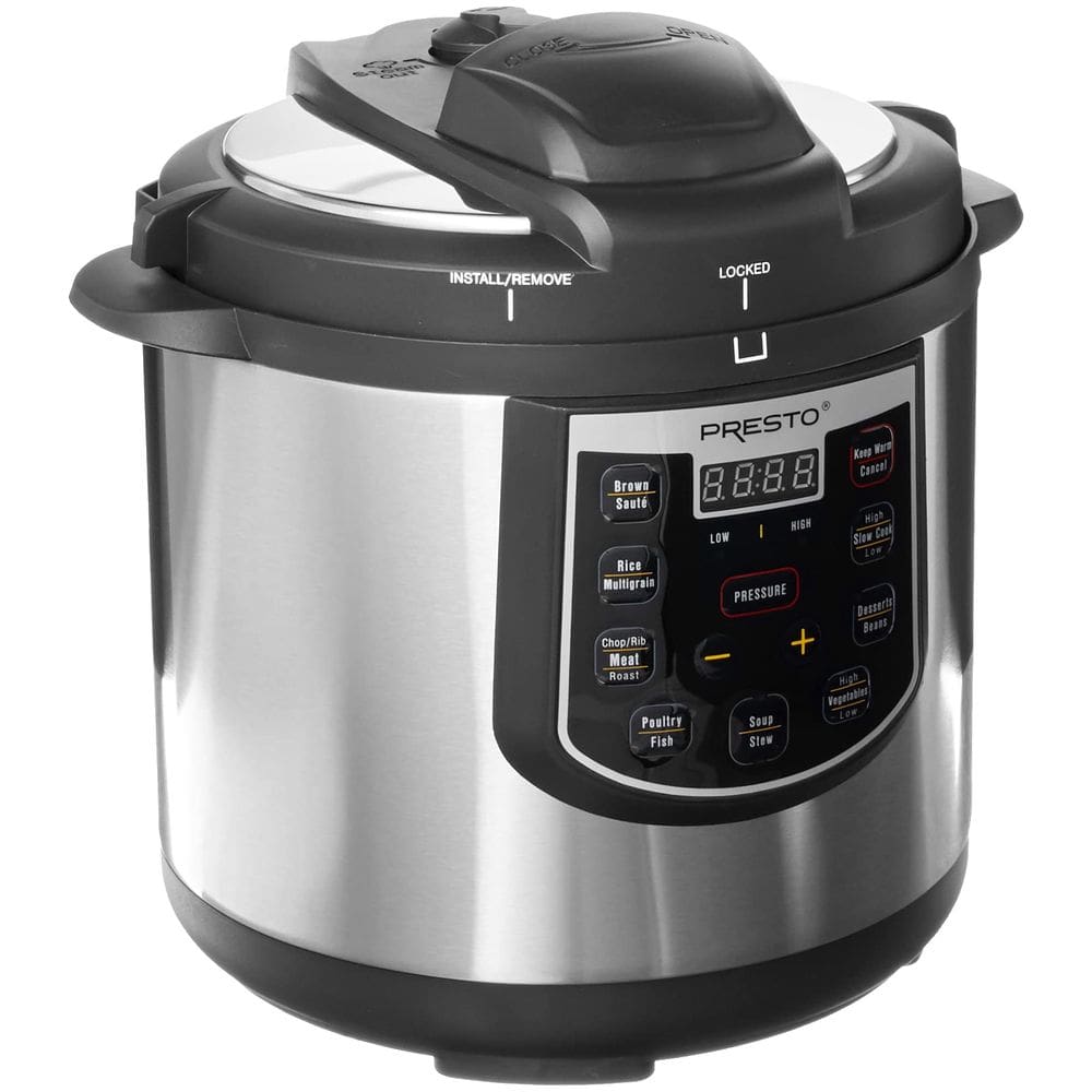 Panela de pressão elétrica Presto 02141 5.7L de aço inoxidável