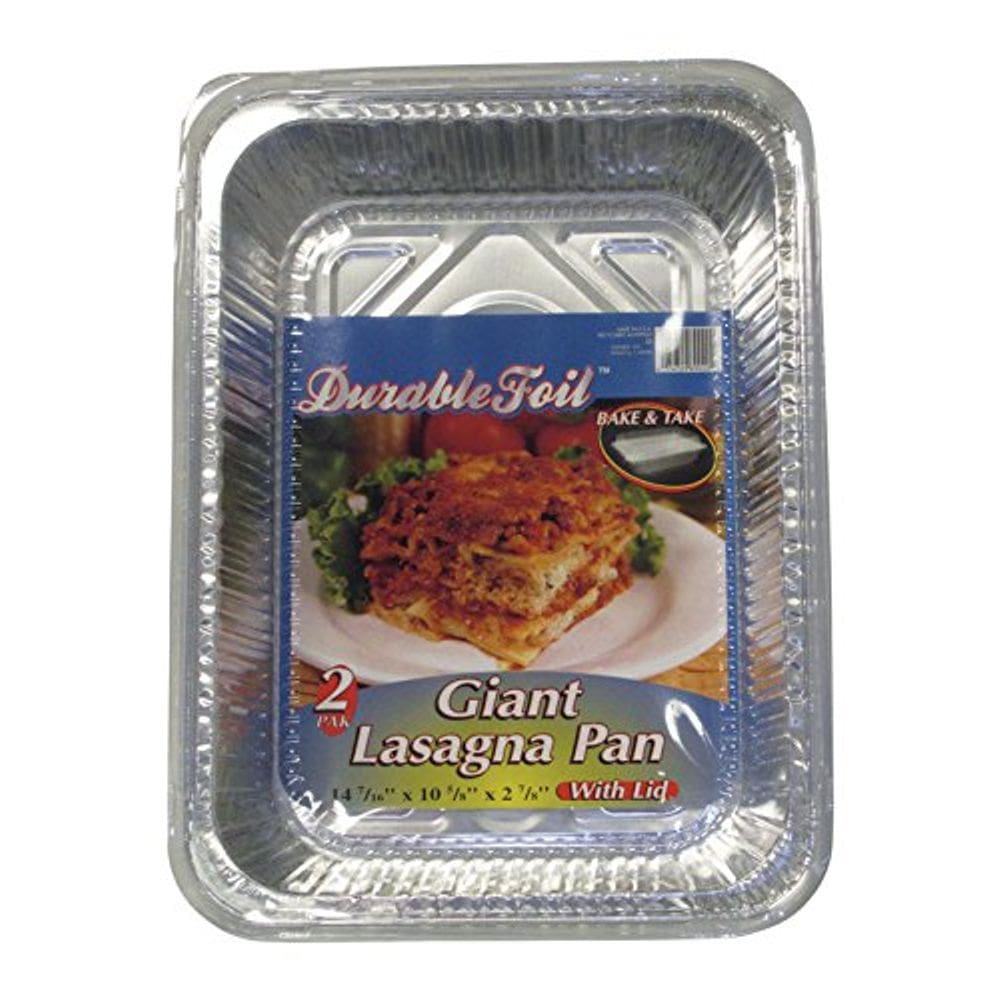 Bandeja de papel aluminio resistente para lasaña 27x36 cm, paquete de 2