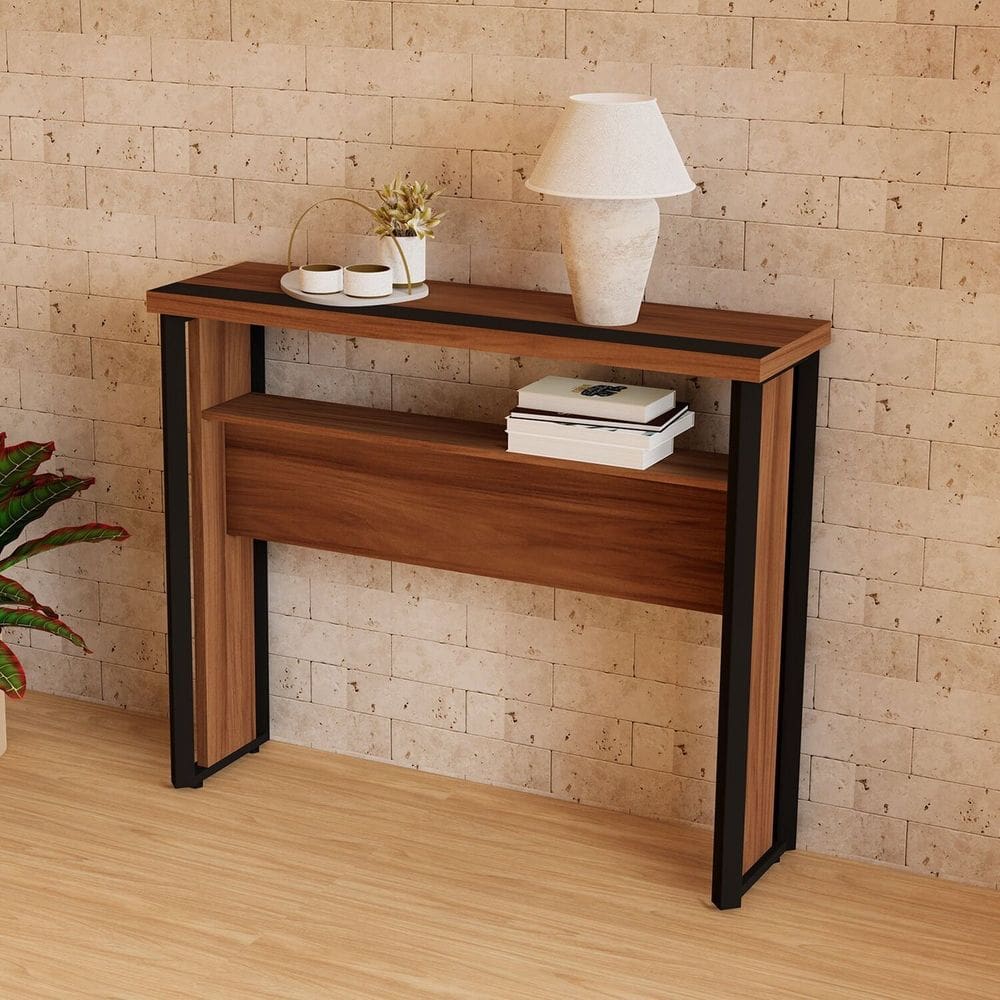 Aparador Buffet para Escritório Cantinho do Café Corporate Nogal / Preto