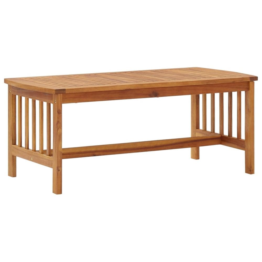 Mesa Benzara Mia Café com ripas de acácia marrom 102x50x43 cm