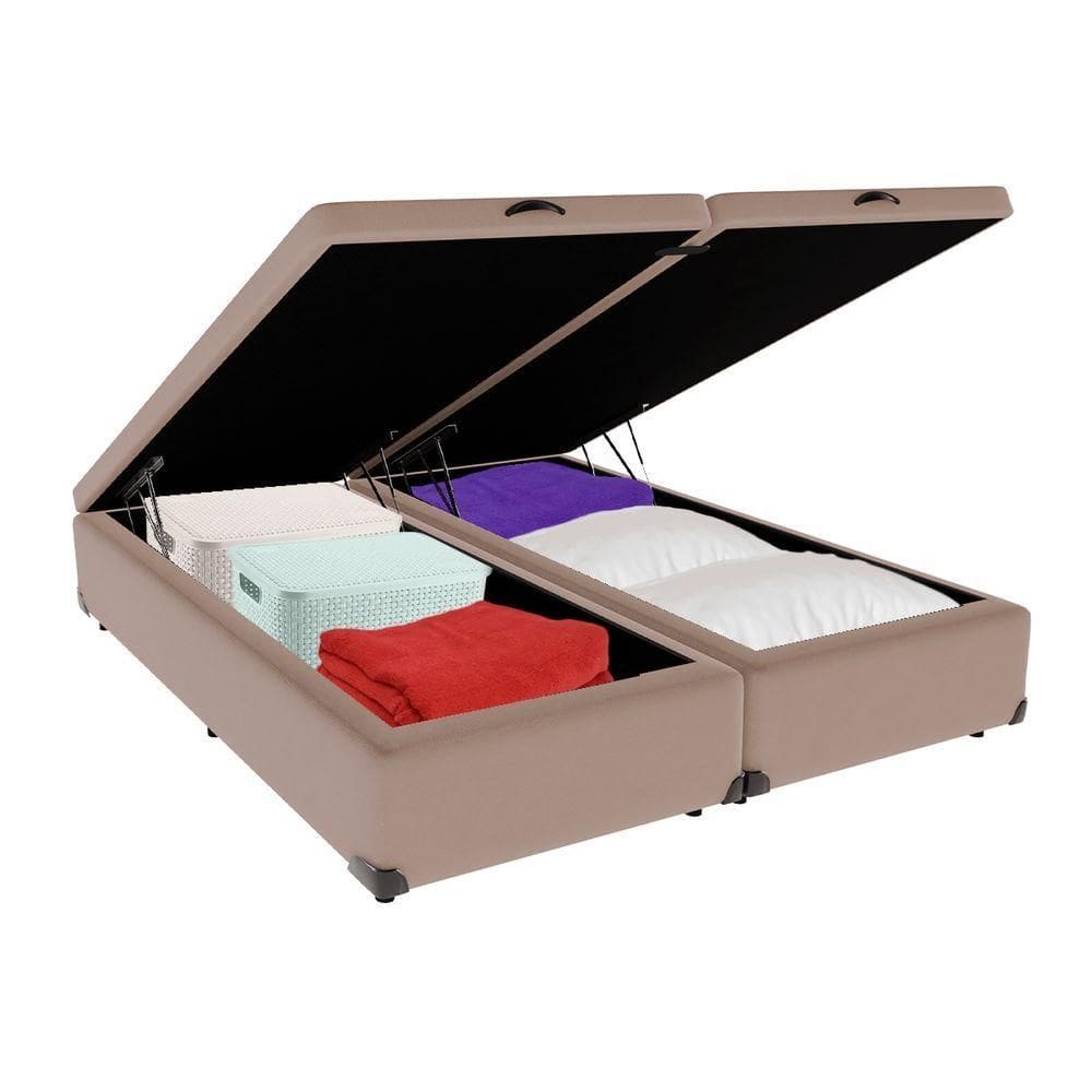Cama Box Baú King Bege V-store 193x203x44