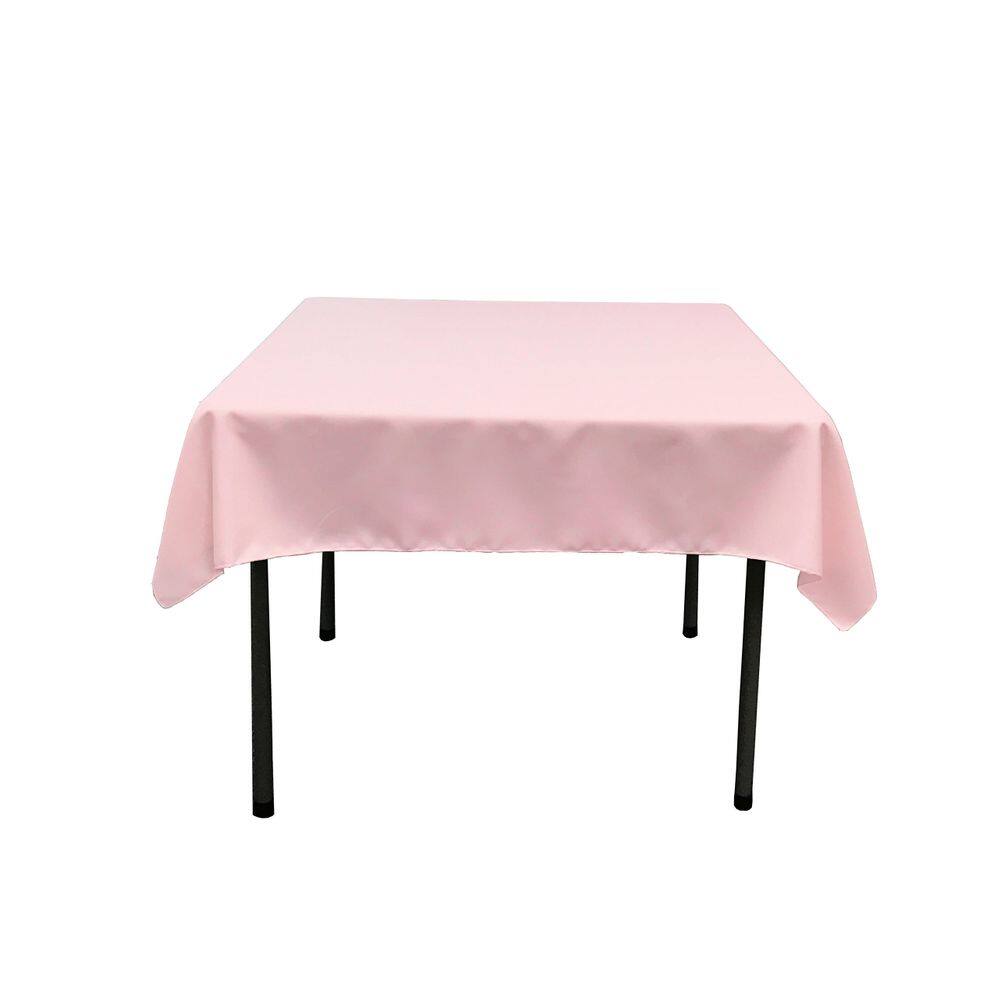 Toalha de mesa LA Linen Poliéster Poplin Quadrada 132x132cm Rosa