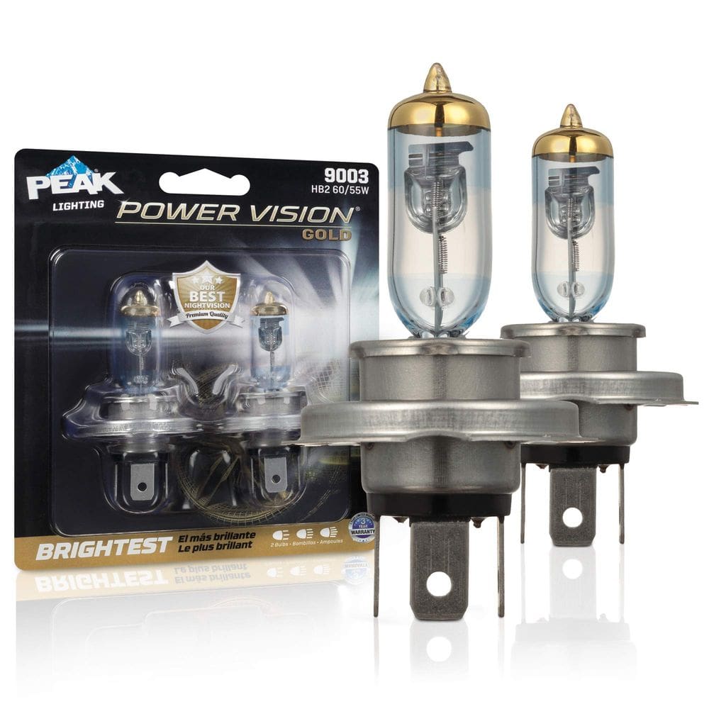 Faróis PEAK Power Vision Gold 9003/H4/HB2 60/55W, pacote com 2