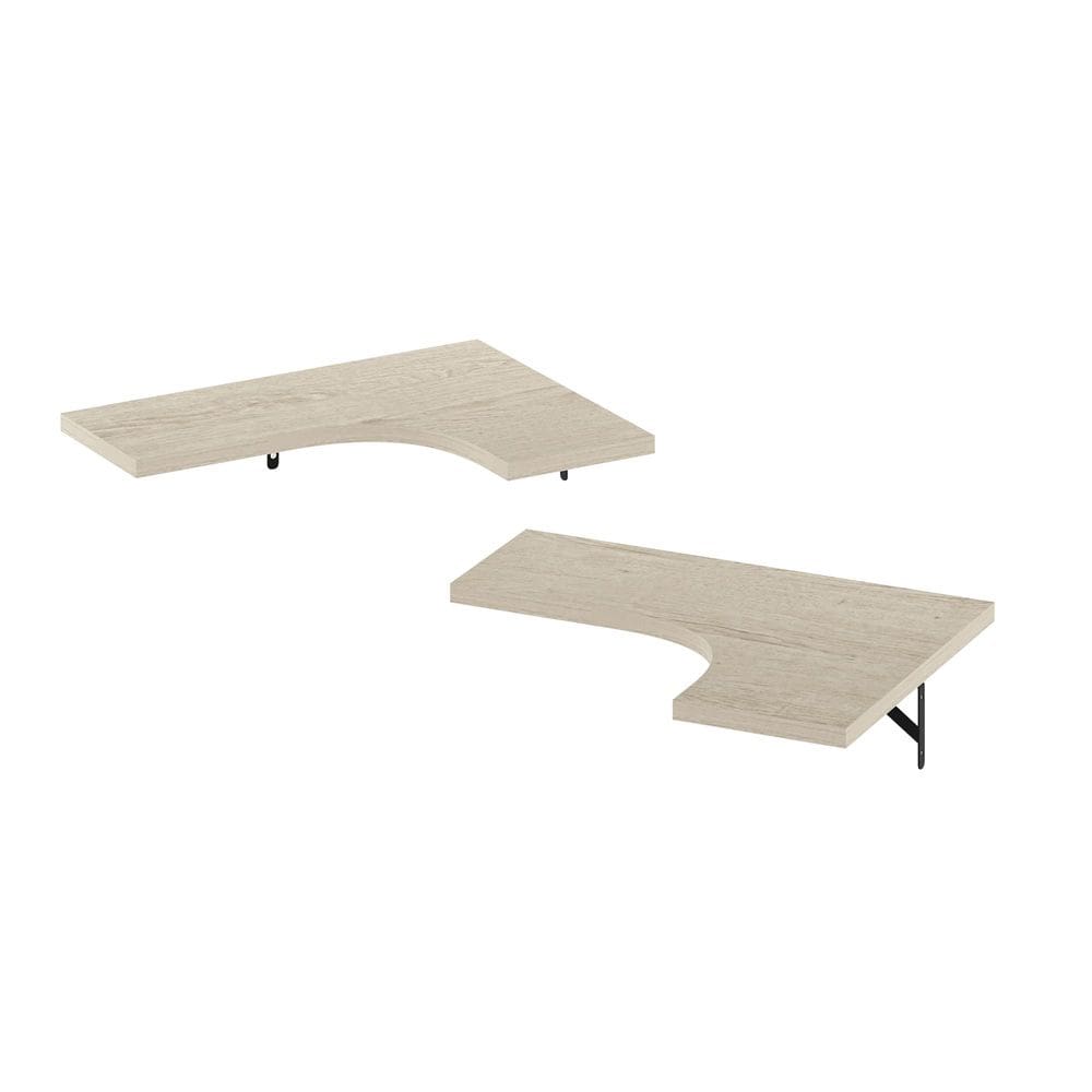 Prateleiras flutuantes de canto montadas na parede em forma de L Furinno Rossi Metropolitan Pine