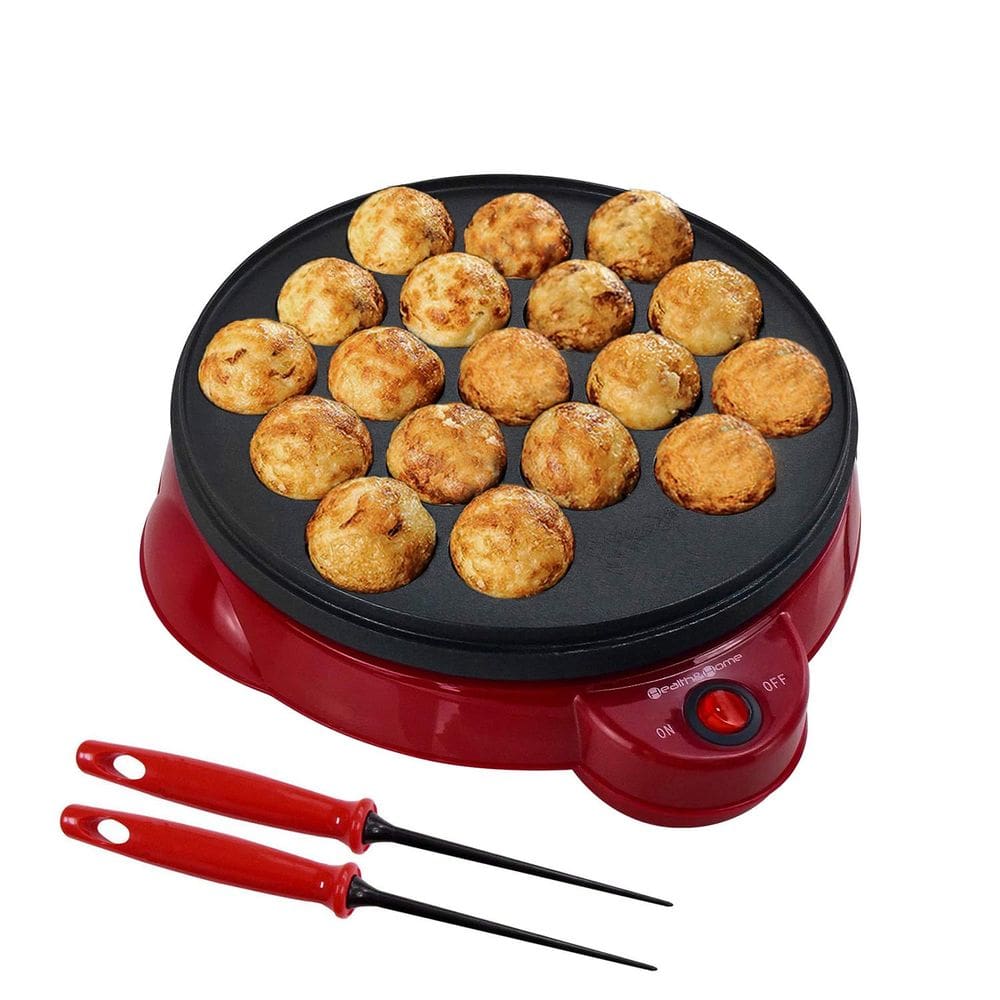 Máquina elétrica de Takoyaki Health and Home com ferramentas