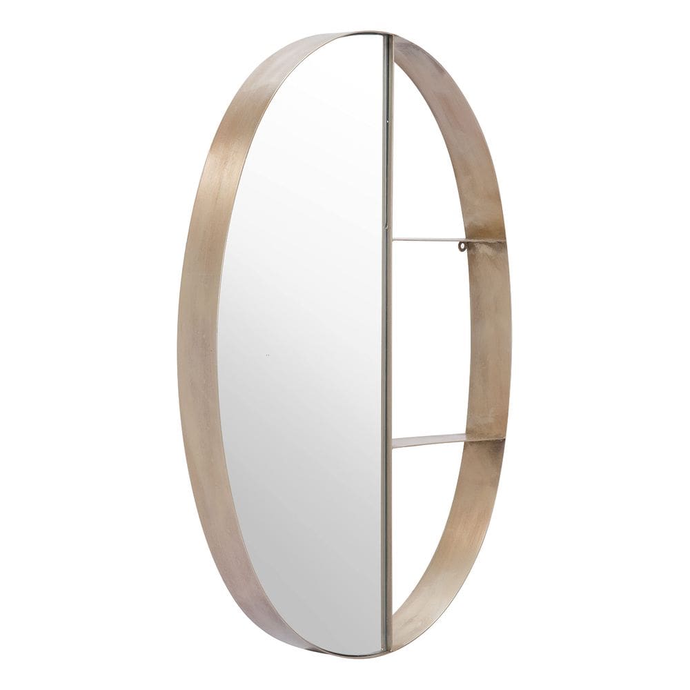 Espelho de prateleira oval Zuo Latitude Antique Bronze