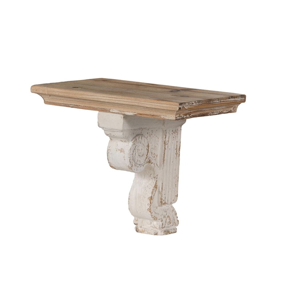 Prateleira Benzara Rick 35x29x23 cm em madeira de abeto envelhecida