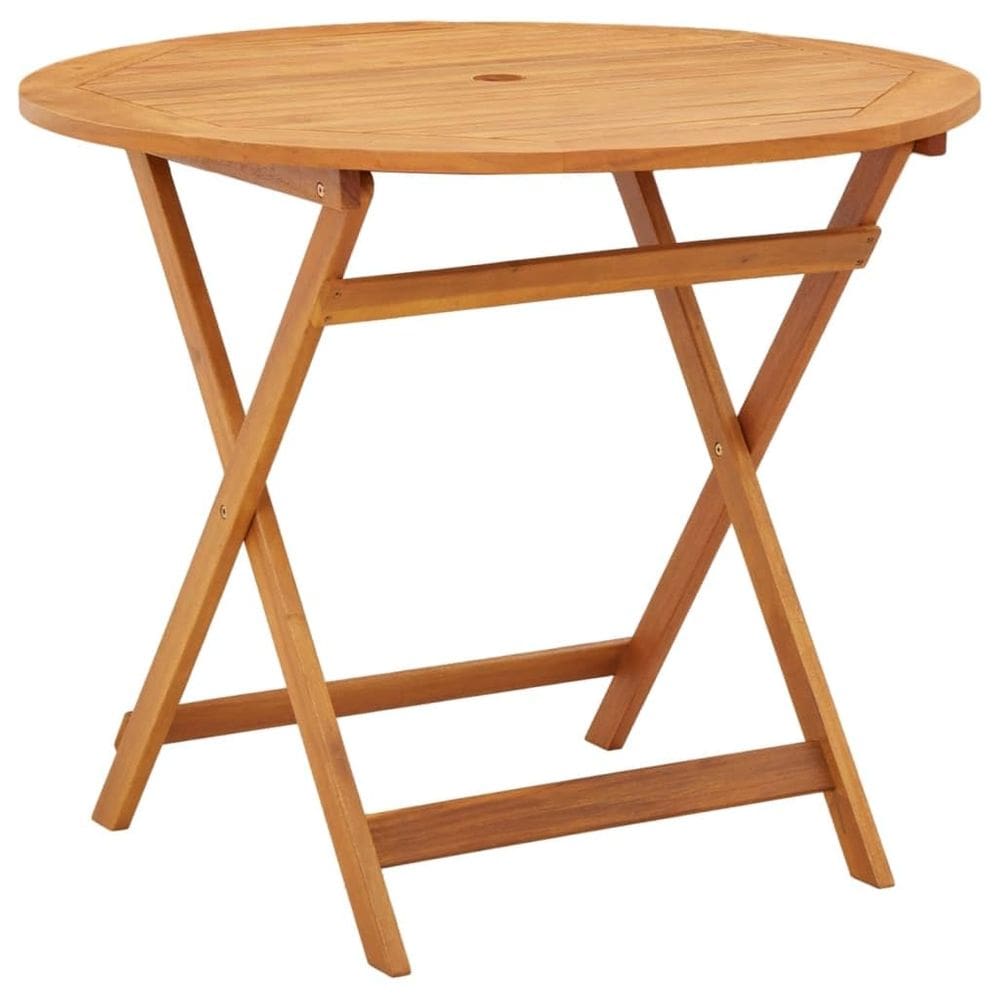 Mesa de jantar de pátio vidaXL, estilo moderno, dobrável, madeira de eucalipto marrom