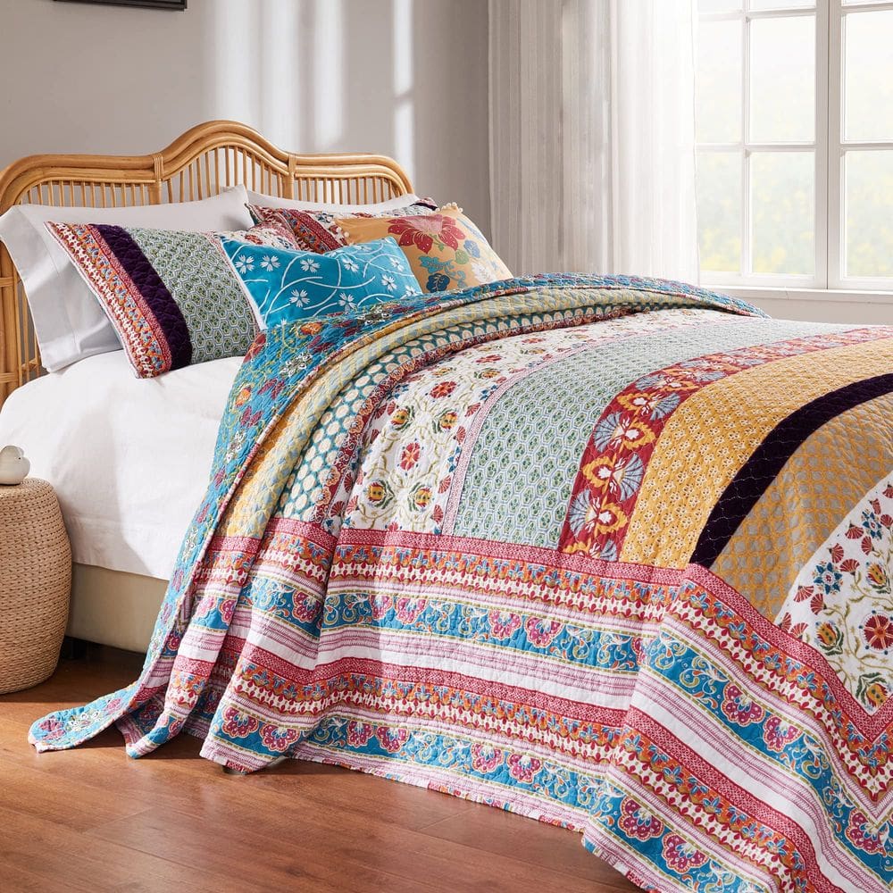Conjunto de roupa de cama Greenland Home Thalia Quilted Jumbo King Tango