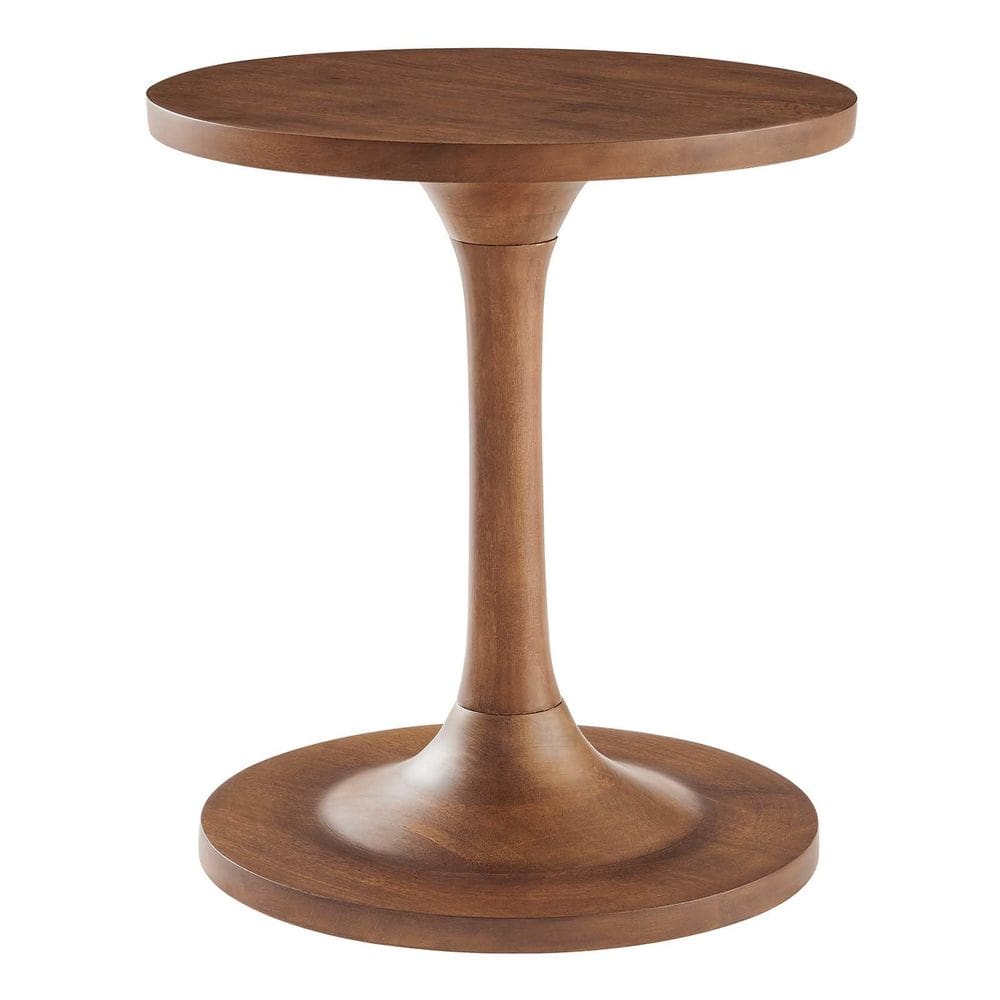 Mesa lateral Modway Lina Round Mango Wood Walnut 50cm