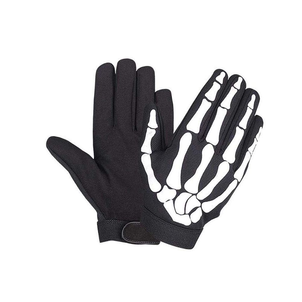 Luvas mecânicas G-Loves para homens com design de esqueleto - pretas