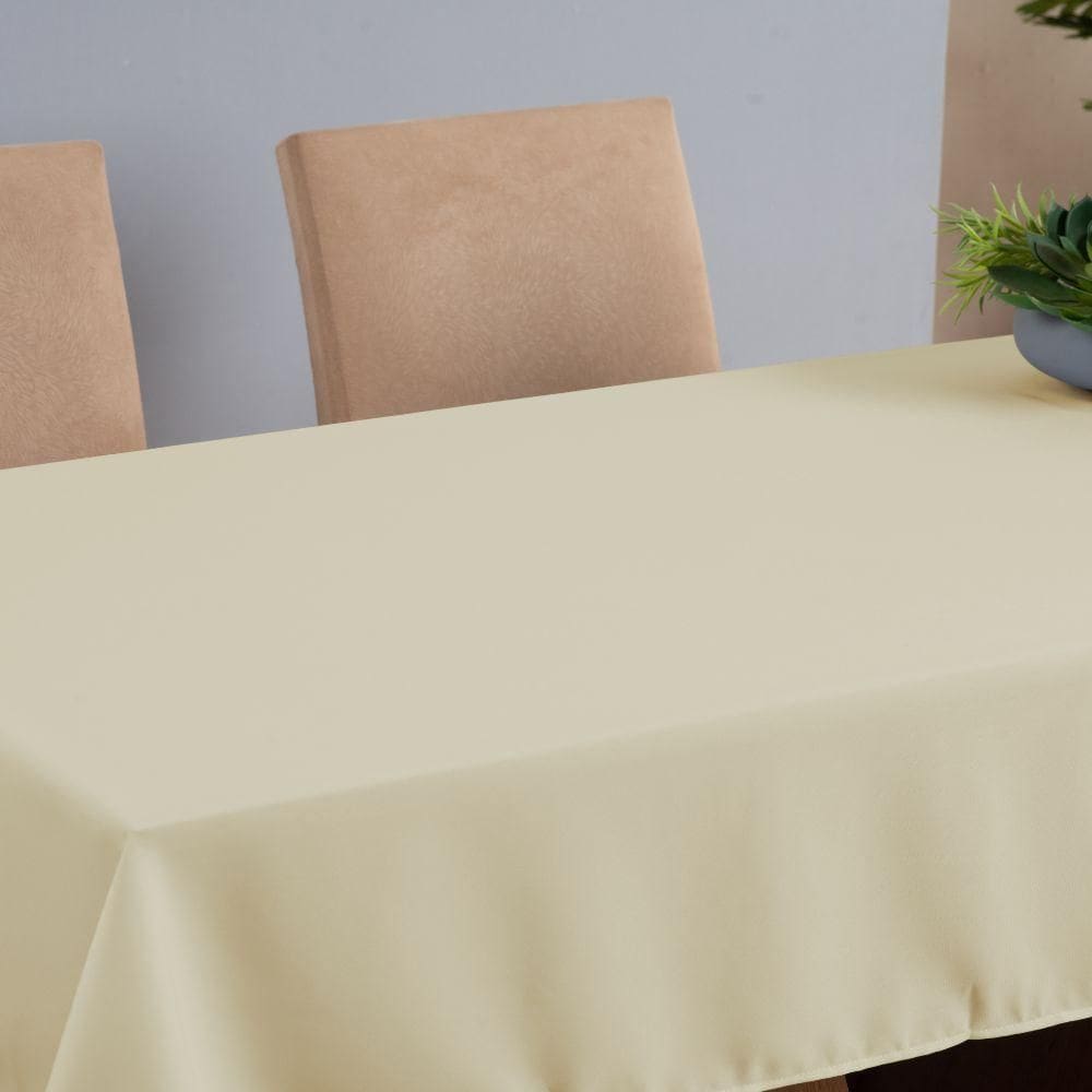 Toalha De Mesa Basic 1 Peça 3,00m X 1,40m 10 Lugares Tecido Oxford 100% Poliéster - Palha