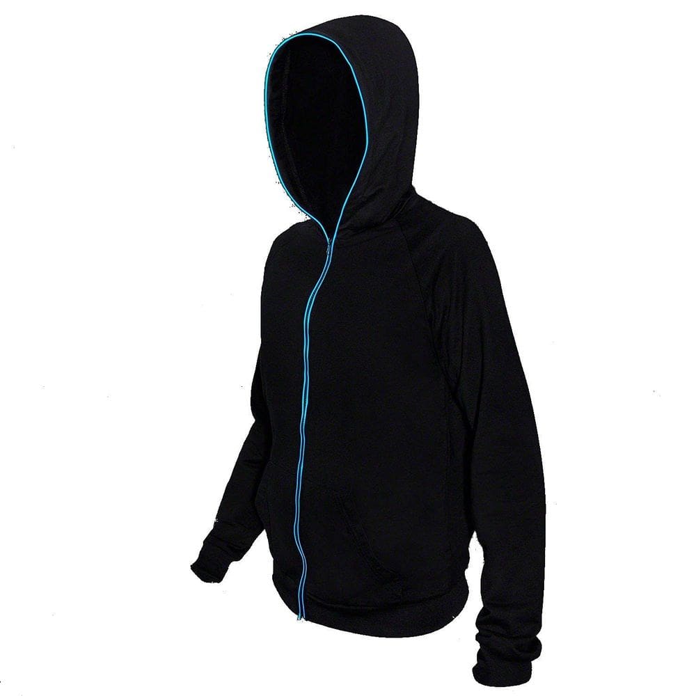 Moletom com capuz blinkee Electro Luminescent Zip Up azul tamanho XL