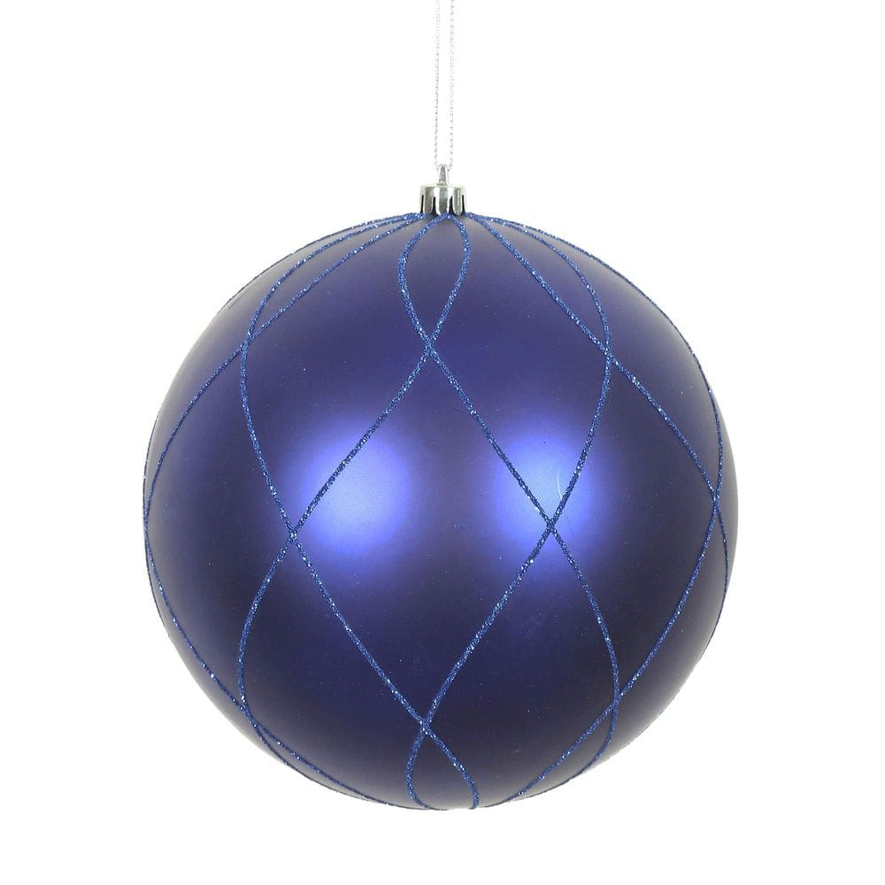 Enfeite suspenso Vickerman 15 cm Blue Matte Glitter Ball