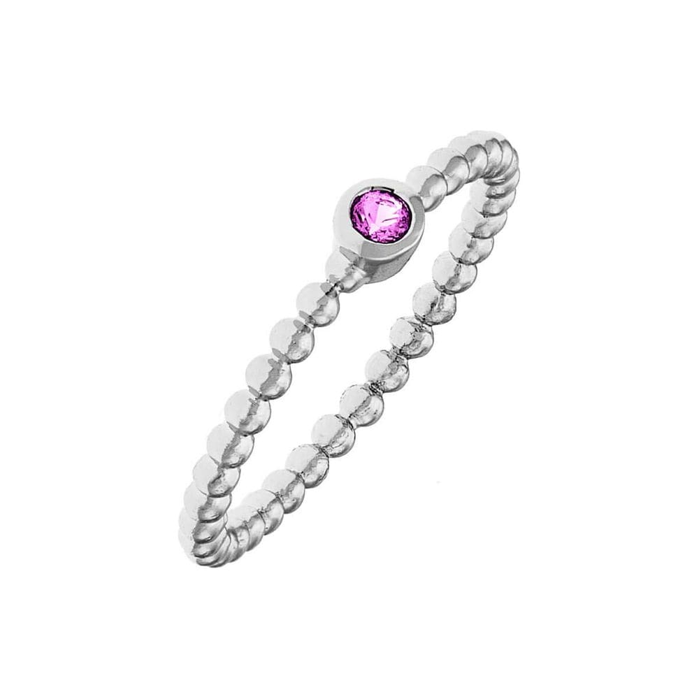 Anel ELEGANT CONFETTI Venice banhado a ouro branco 18k rosa CZ