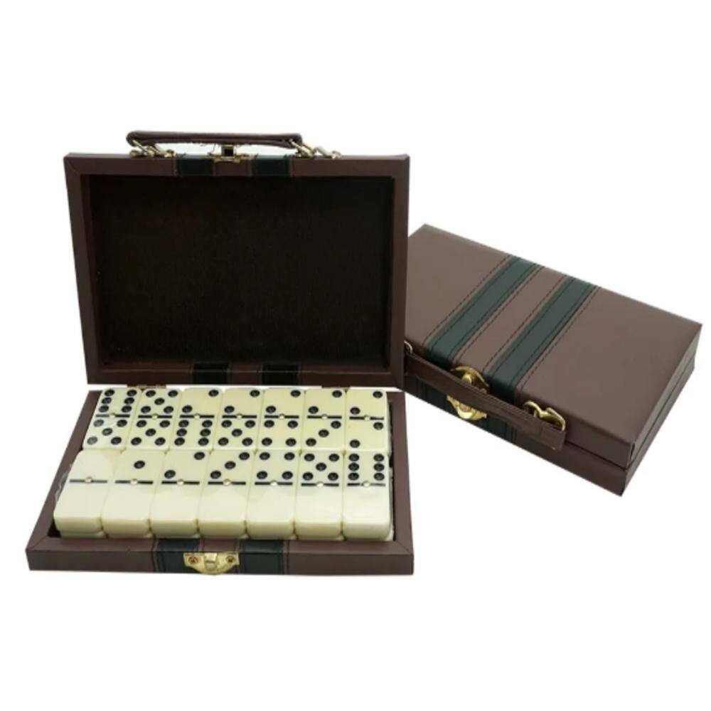 Domino Profissional 28 Pecas Osso Com Maleta Luxo Jogo Profissional Estojo Caixa Completo