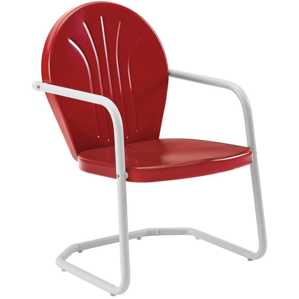 Cadeira de exterior Crosley Furniture Griffith Red Steel