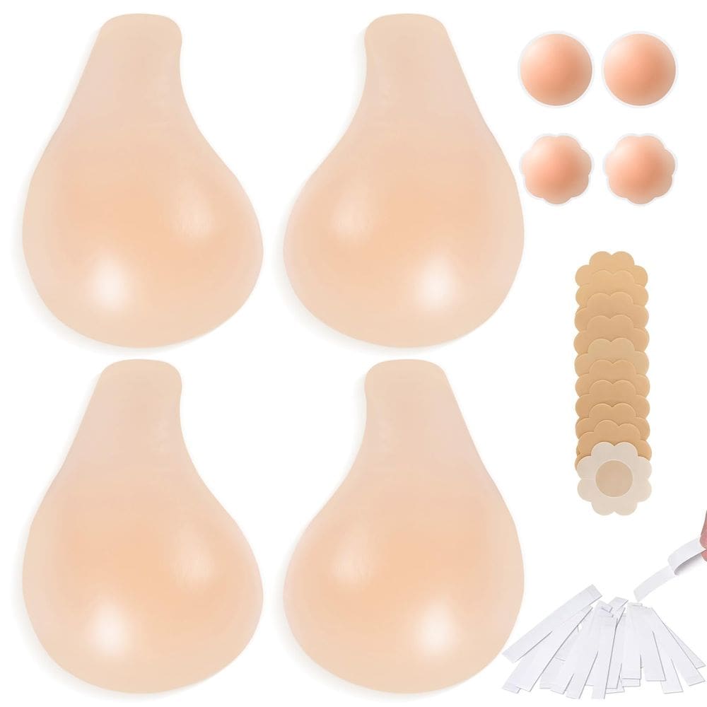 Sutiã pegajoso Aunpoos Adhesive Lifting Backless Push Up Nude