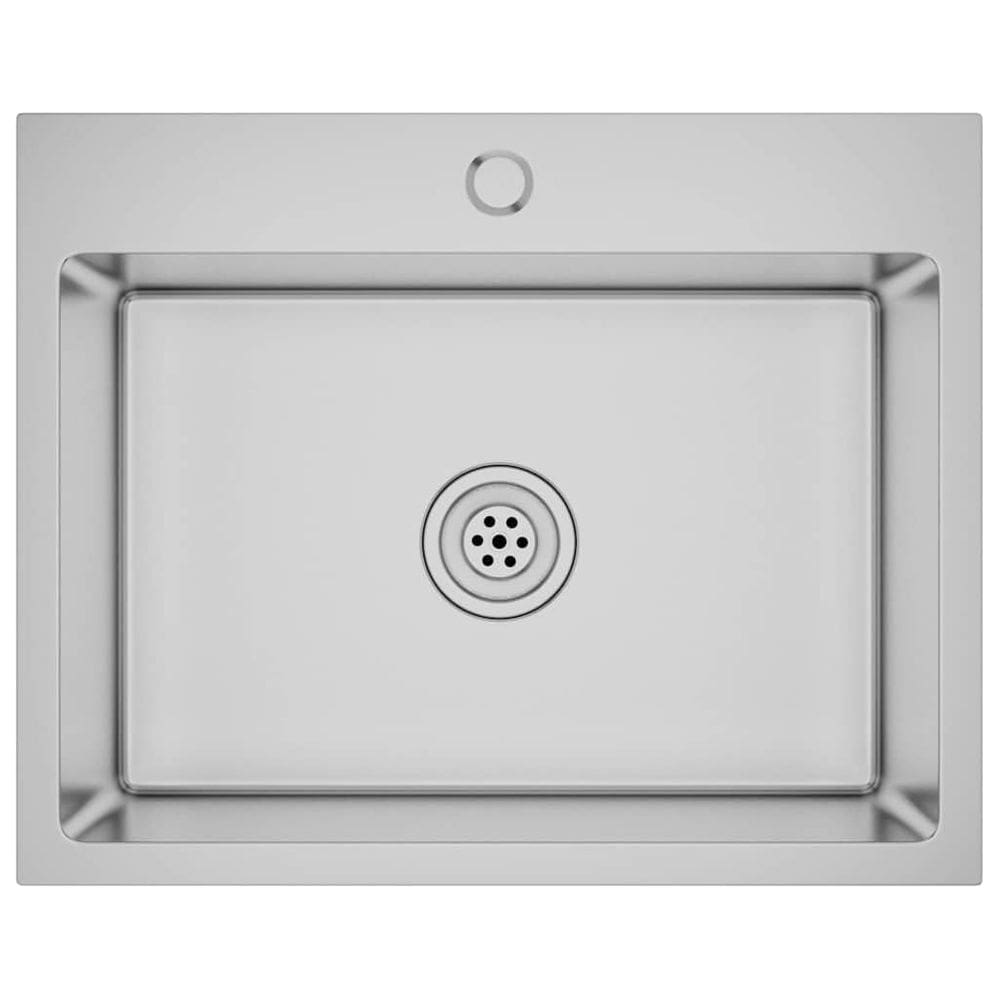 Pia de cozinha VidaXL Drop-in Single Bowl 59cm em aço inoxidável