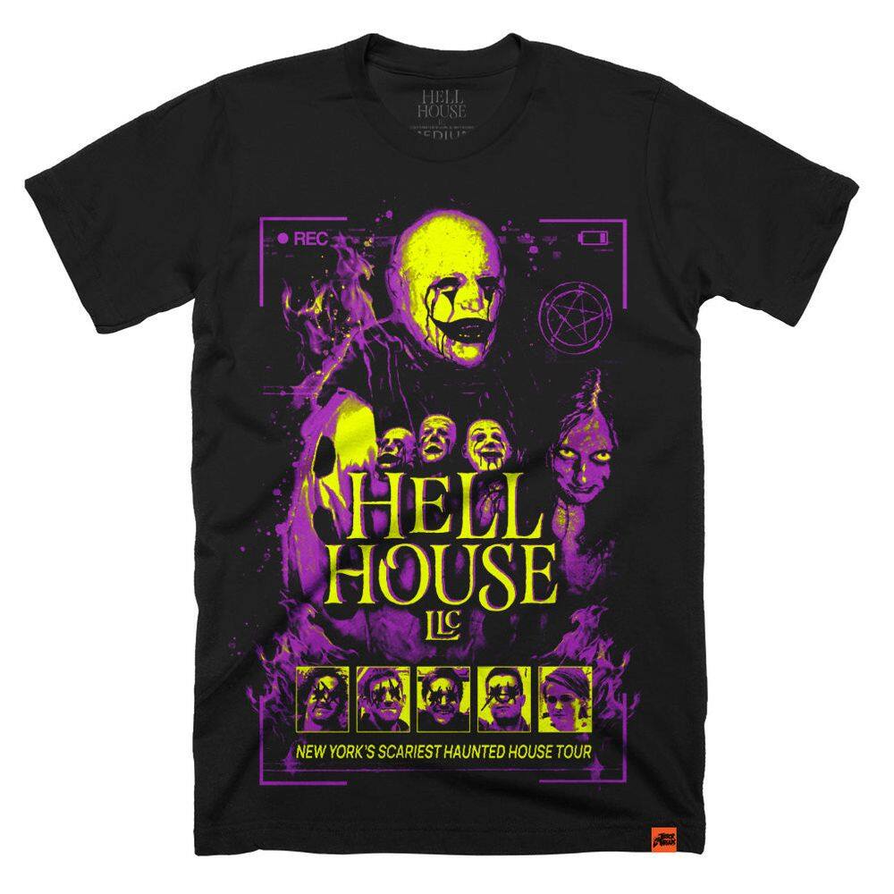 Camiseta ROCKINSTONE Hell House LLC Never Stop Recording