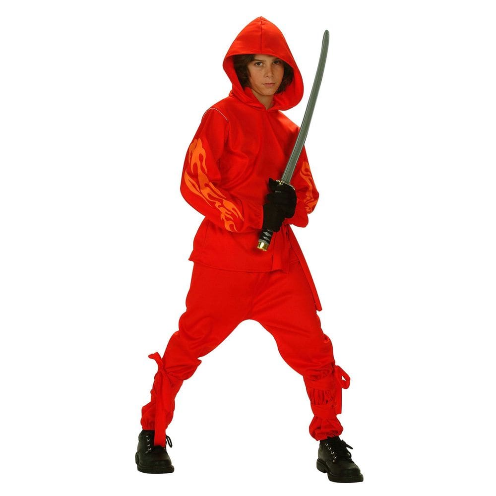 Fantasia RG Boys Flaming Ninja preta tamanho pequeno