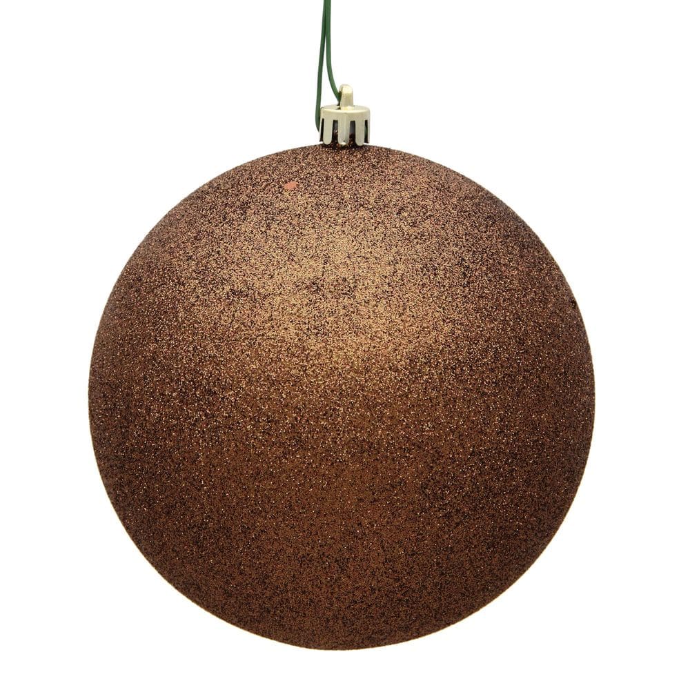 Enfeite de bola de glitter Vickerman Mocha, 6 cm, pacote com 24
