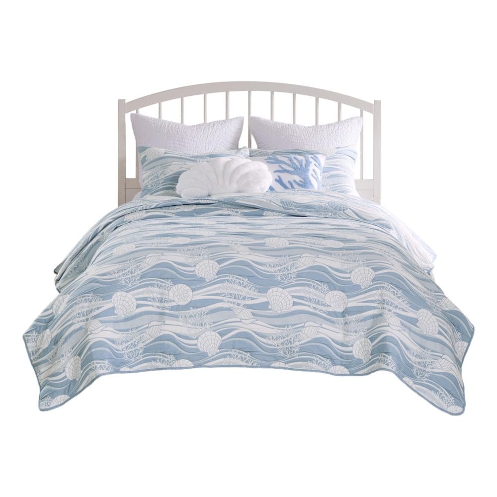 Conjunto de colchas Benzara Benjara Doz Queen Tidal Blue 224x173cm