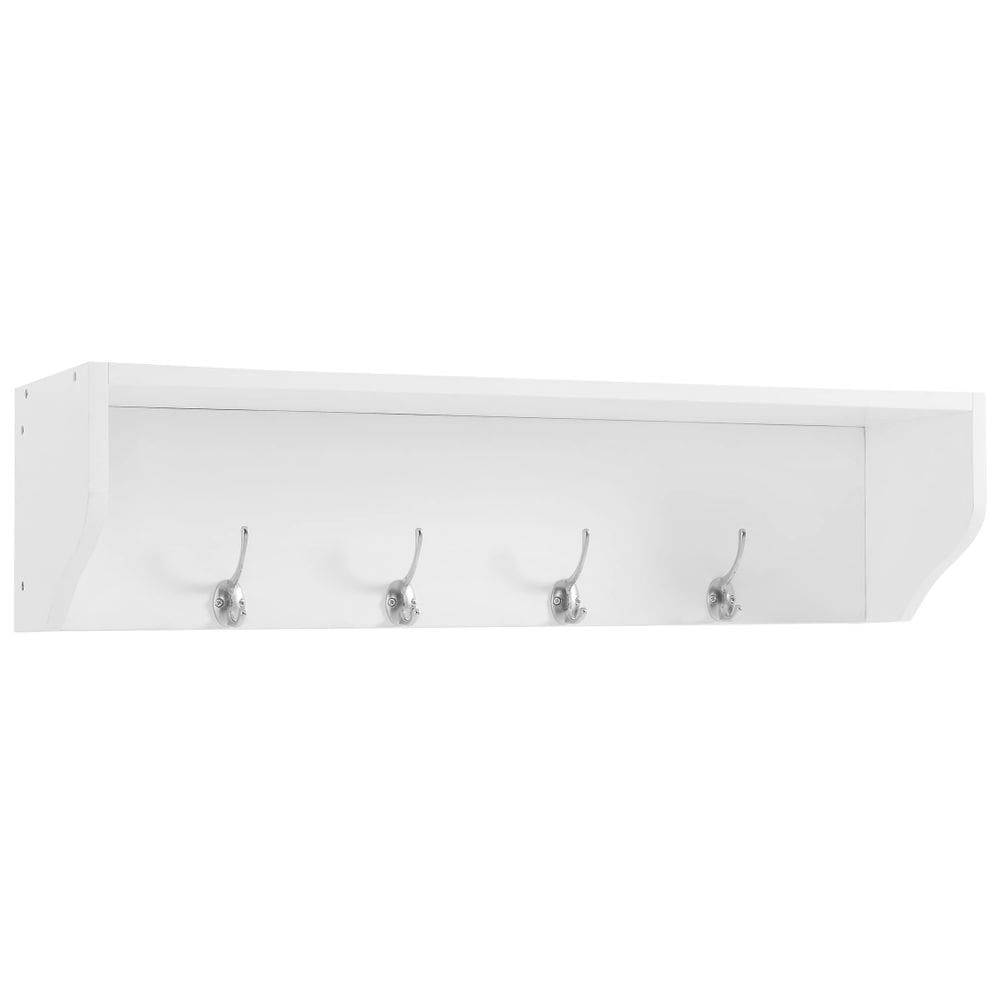 Prateleira de armazenamento de entrada Crosley Furniture Harper White Hooks