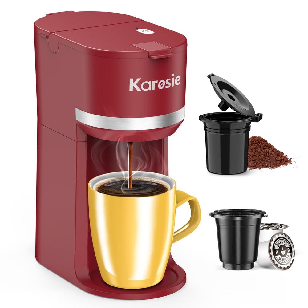 Cafeteira Karosie Single Serve para K-Cup e Ground Red