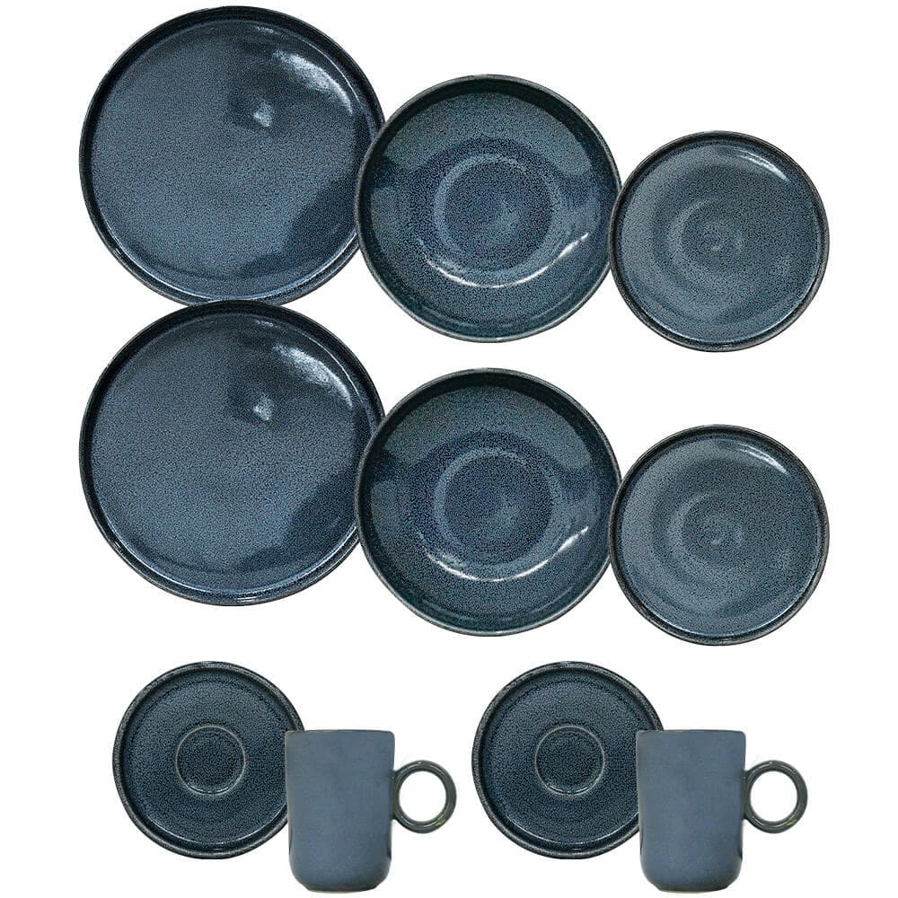 Aparelho de Jantar Cerâmica Stoneware Basic Dove 40 peças Porto Brasil