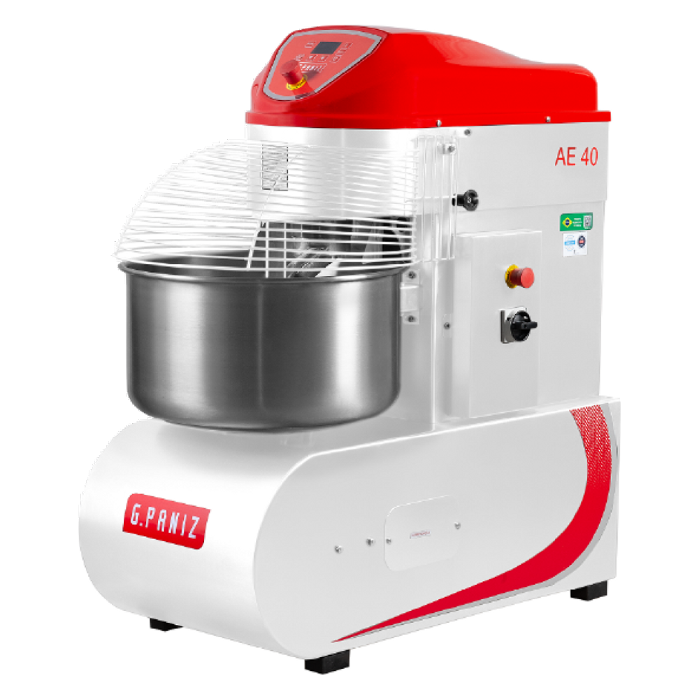 Amassadeira Espiral Novo Modelo Geração 2 Digital 40 KG 2 Velocidades Trifásica Epóxi G.Paniz AE40G2 220v