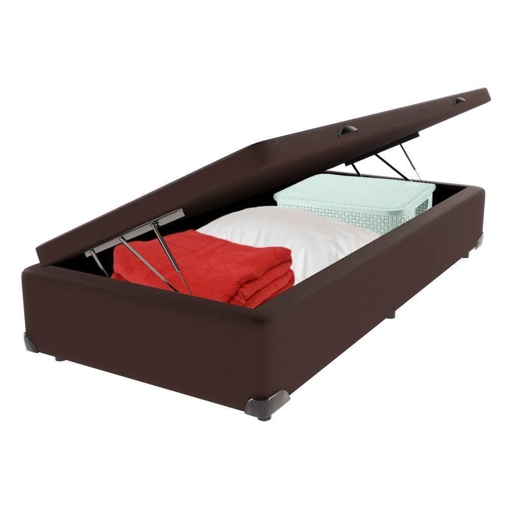 Cama Box Baú Solteiro Bravus 78x188x44 Marrom