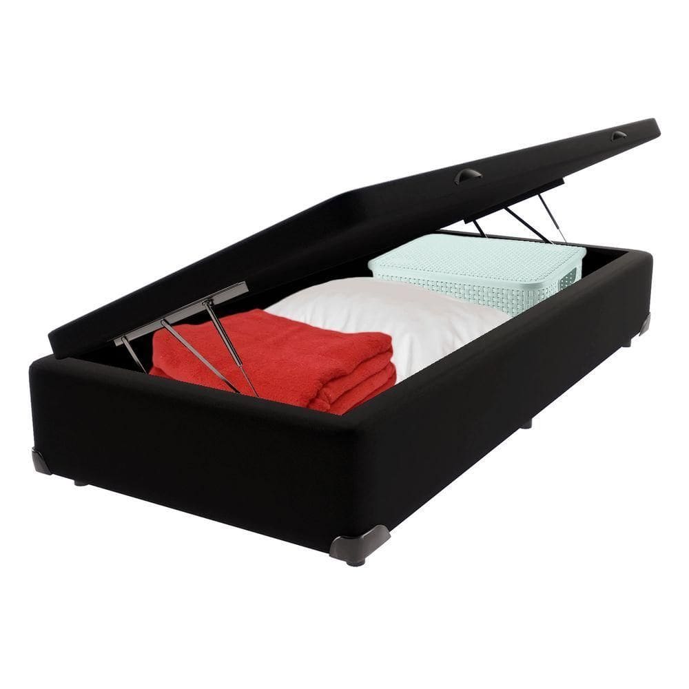 Cama Box Baú Solteiro Bravus 78x188x44 Preto