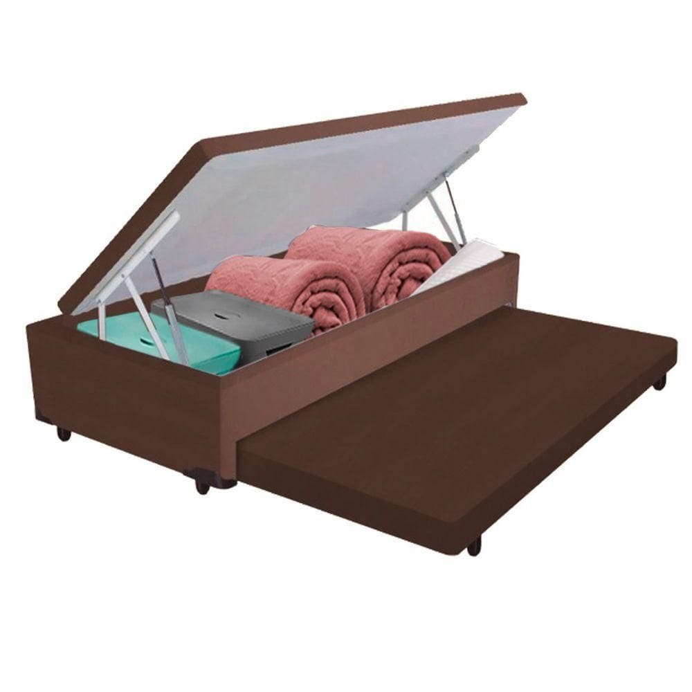 Bicama Box Baú Com Cama Auxiliar Solteirão 96x203x44 Marrom