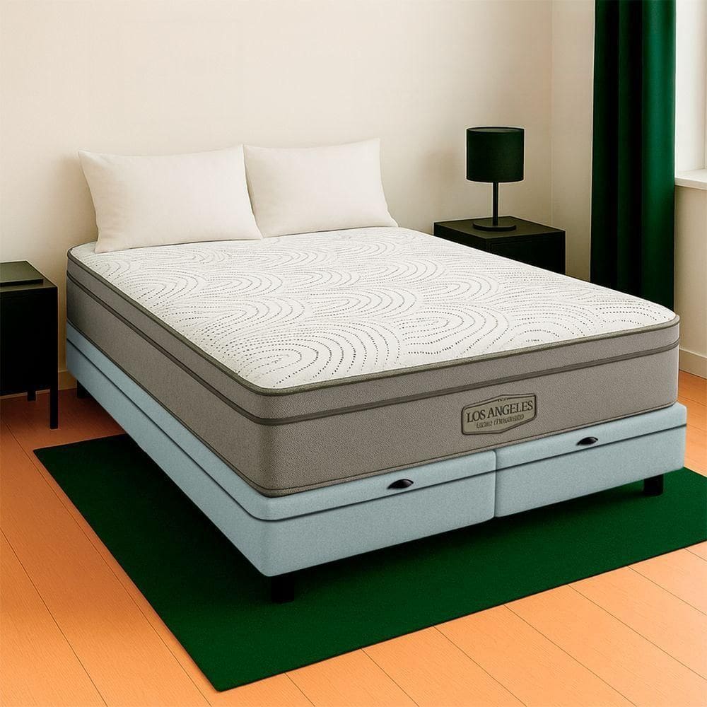 Cama Box Baú Queen Branco E Colchão Los Angeles Molas Vstore