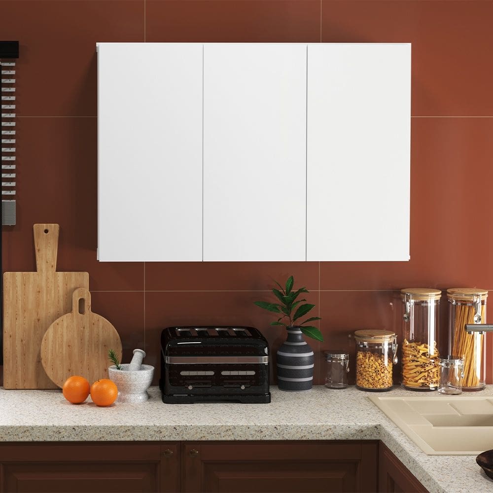 Armário Aéreo 3 Portas 1800 Branco EJ Móveis