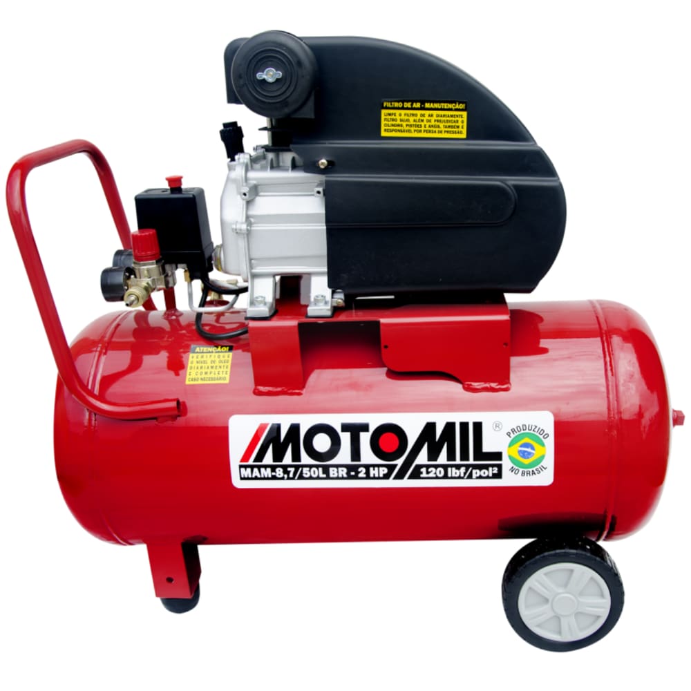 Motocompressor de Ar MAM-8,7/50BR 8,7 Pés/min 2HP 50L 220V MOTOMIL - 37896.2