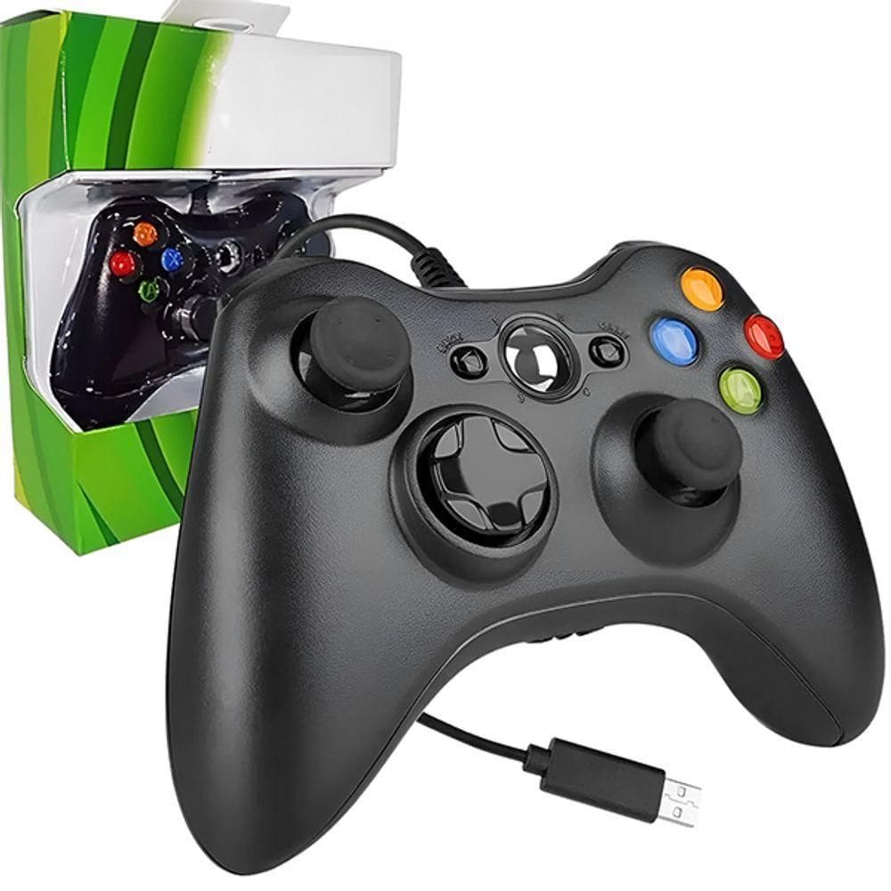 Controle Joystick Com Fio Xbox 360 Slim Compatível Com Jogos Atuais Cloud Game Pc E Celular