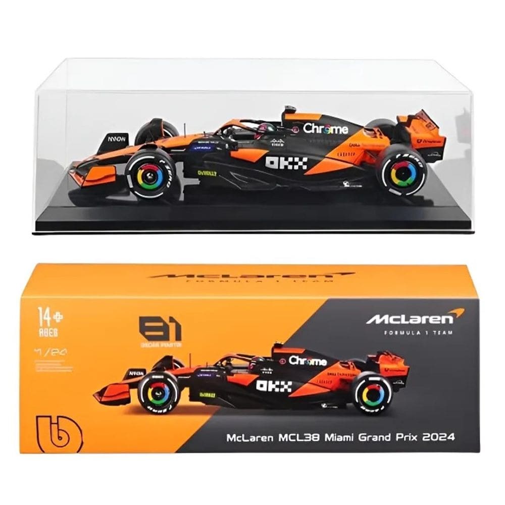 Miniatura Fórmula 1 McLaren MCL38 2024 Oscar Piastri - CALIFORNIA TOY