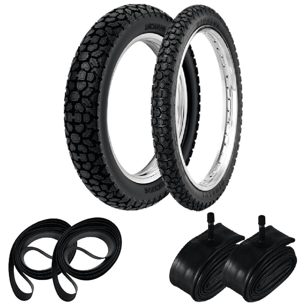 Par Pneu NXR 125 150 bros 110/90-17 + 90/90-19 Wh21 Rinaldi+ Camaras + Cintas