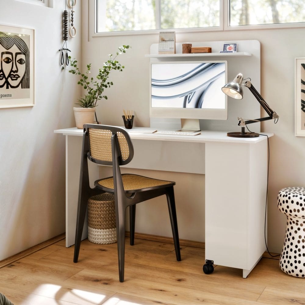 Mesa Escrivaninha Flexível em L ou Bancada 54300 Branco EJ Móveis