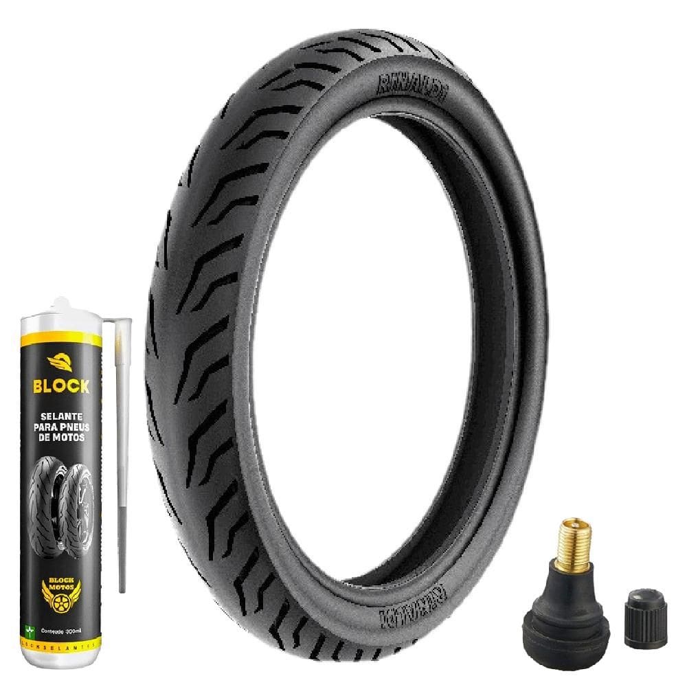 Pneu Pop 100 Biz 125 80/100-14 49l Tl Ss48 (R) Rinaldi + Selante + Bico