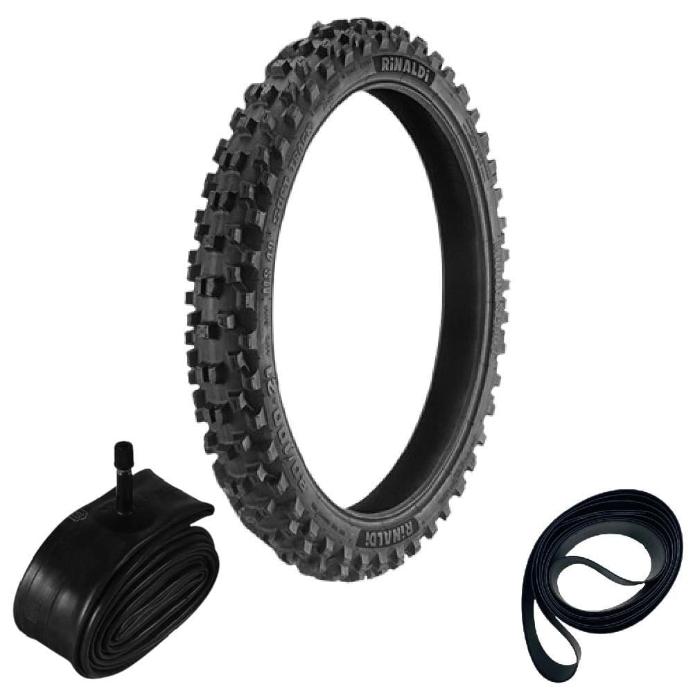 Kit Pneu Crf 250 80/100-21 51m Tt Ms49 Rinaldi + Camara 4mm Rinaldi + Cinta