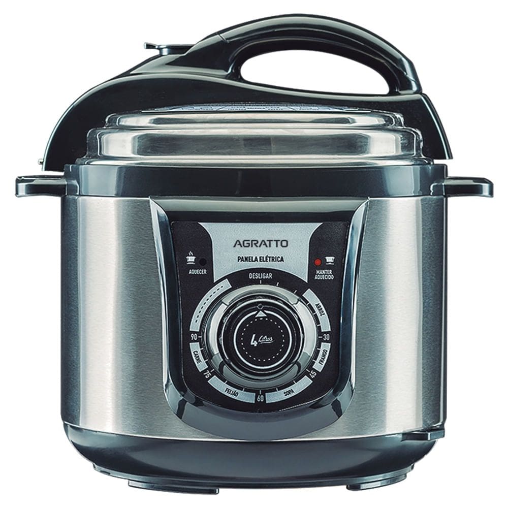 Panela de Pressão 4 Litros Elétrica com Painel Eletrônico com Timer 110 Volts - 3879 - AGRATTO